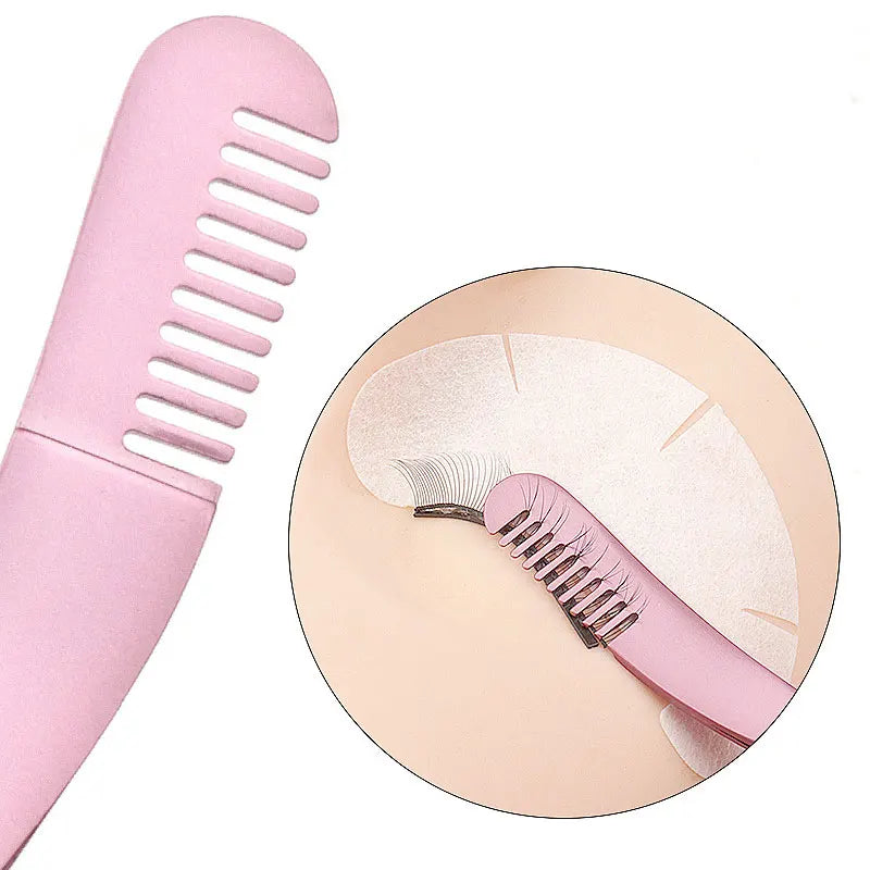 Stainless Steel Eyelash Tweezers With Comb - Where2Buy